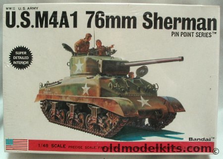 Bandai 1/48 M4A1 76mm Sherman Tank, 8281 plastic model kit